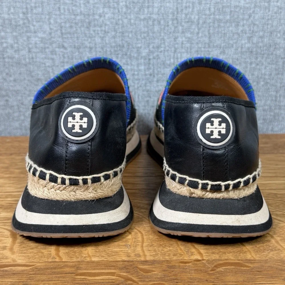 Tory Burch Daisy Flower Floral Slip On Espadrille Knit Sneaker Shoes Women's 8 M